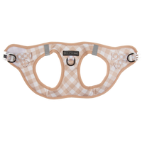 STEP-IN DOG HARNESS: Latte Gingham