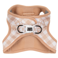 STEP-IN DOG HARNESS: Latte Gingham