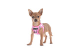 STEP-IN DOG HARNESS: Pink Milk Gingham