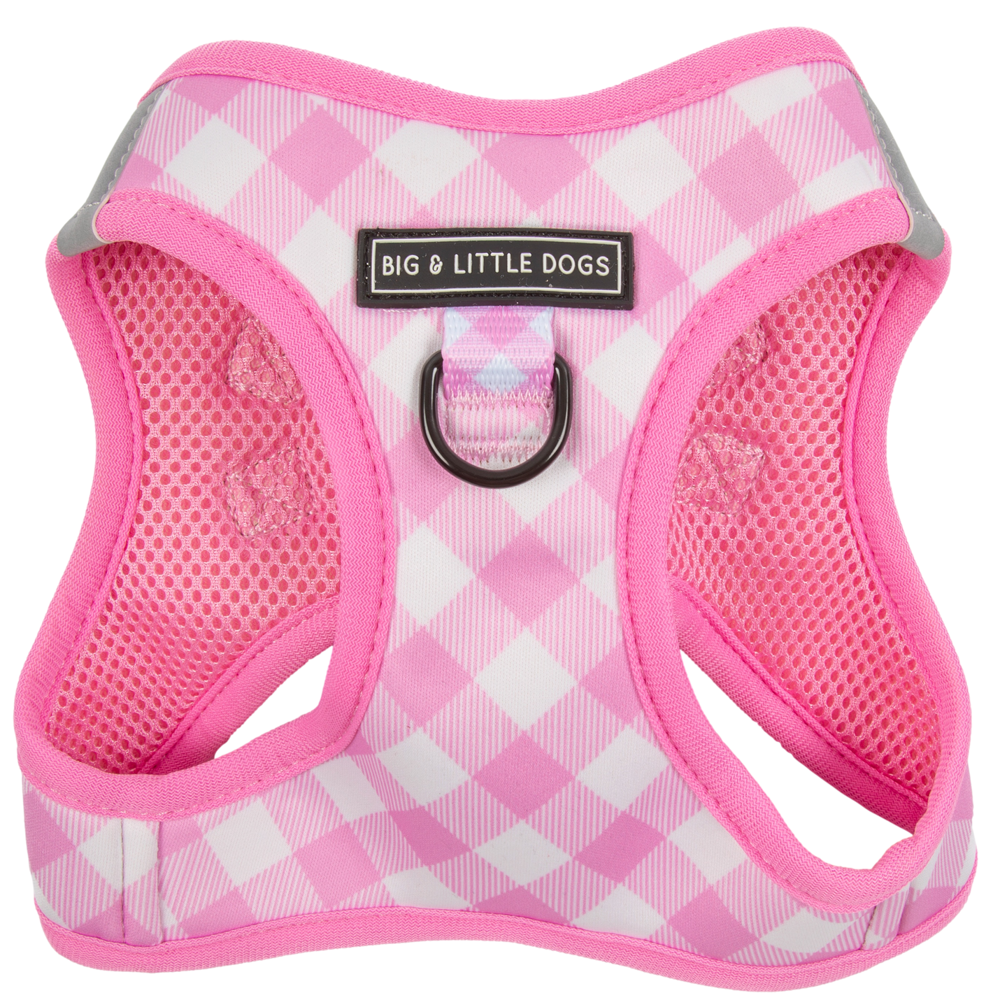 STEP-IN DOG HARNESS: Pink Milk Gingham