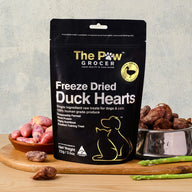 DOG TREATS | The Paw Grocer: Freeze Dried Duck Heart 72g