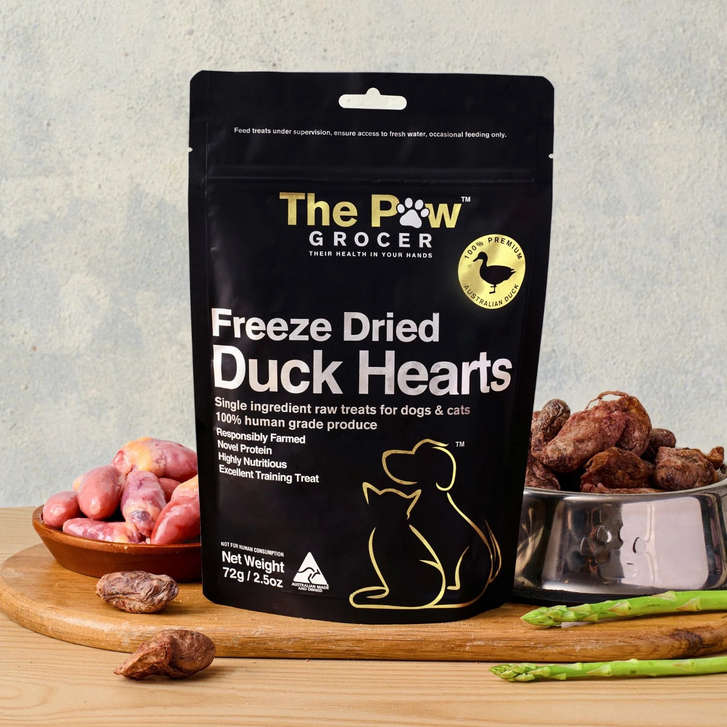 DOG TREATS | The Paw Grocer: Freeze Dried Duck Heart 72g