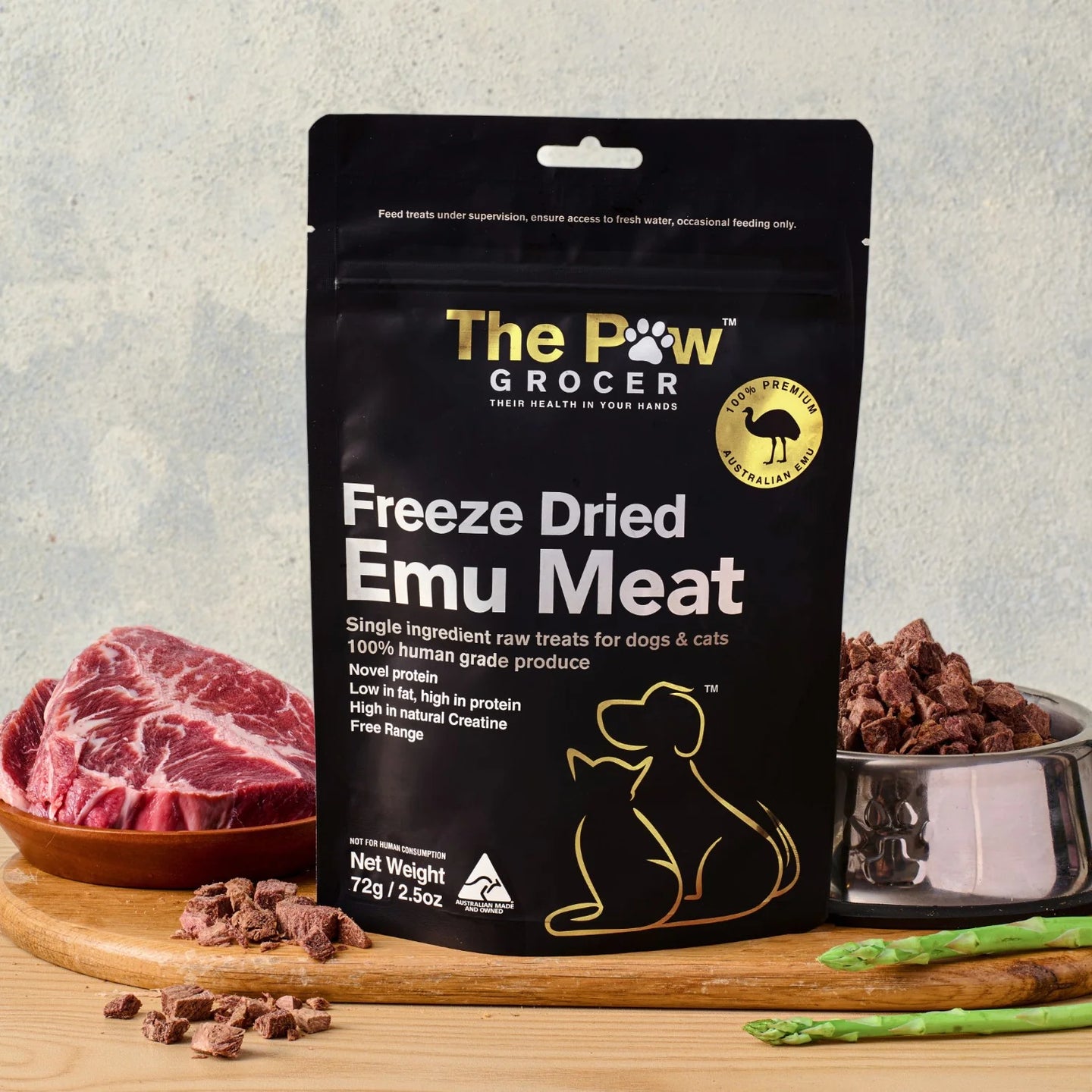DOG TREATS | The Paw Grocer: Freeze Dried Emu Meat 72g