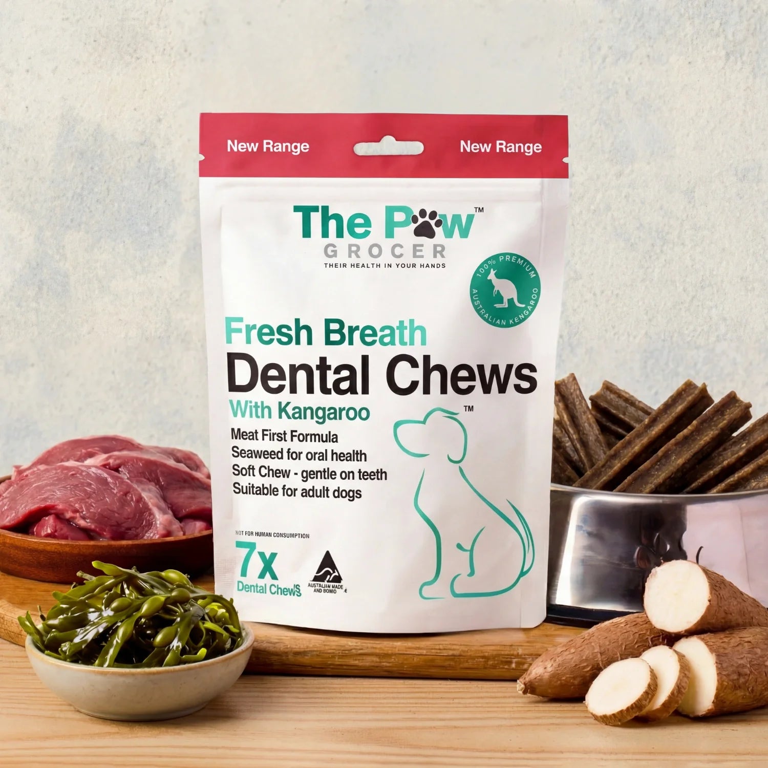 DOG TREATS | The Paw Grocer: Kangaroo Dental Chews 7PK