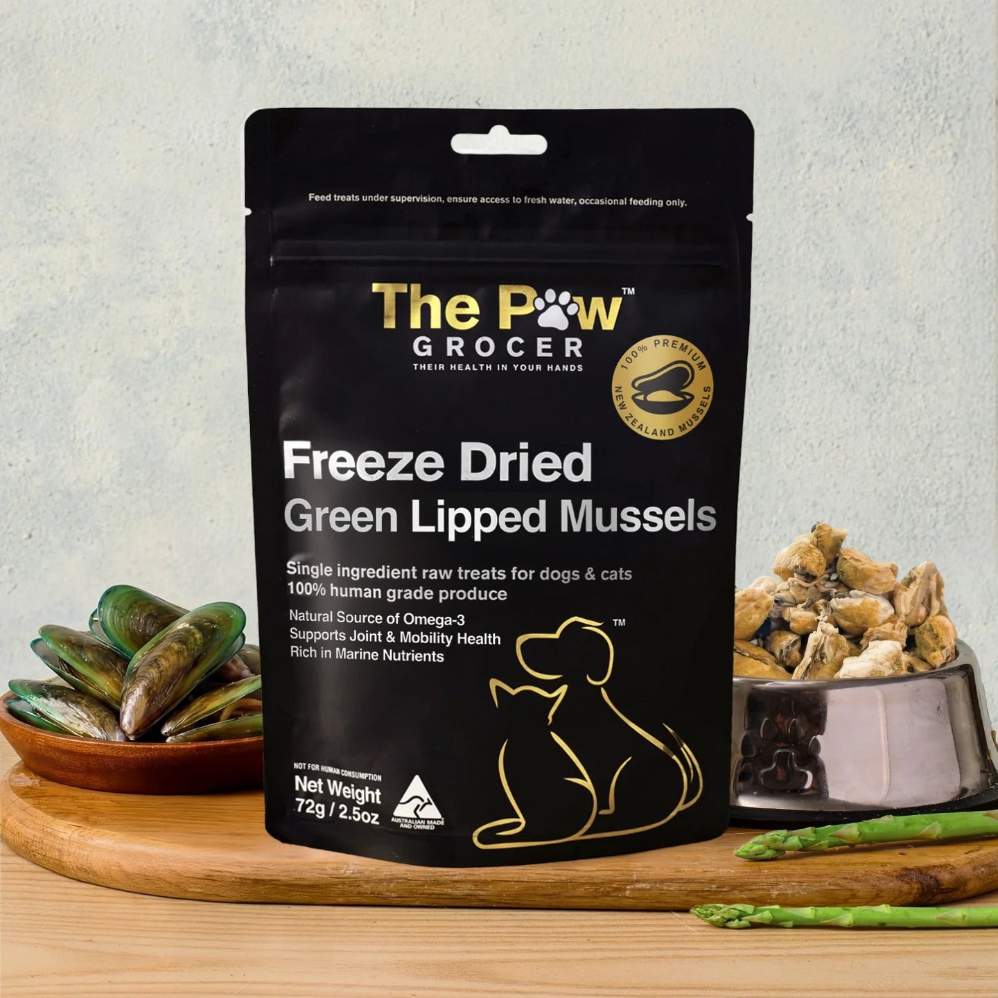 DOG TREATS | The Paw Grocer: Premium Green Lipped Mussels 72g