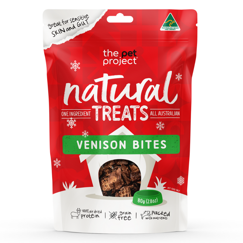 DOG TREATS | Pet Project: Christmas Venison Bites 80g (NEW)