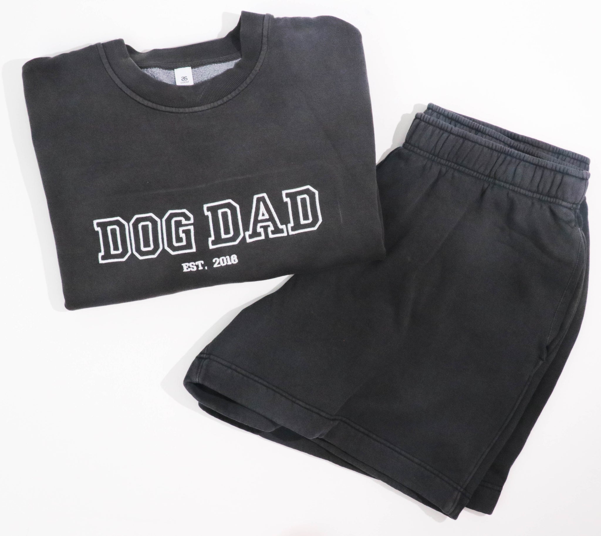 BLD LIFESTYLE CLUB CREW: "DOG DAD EST. XXXX" | Faded Black (Embroidery)