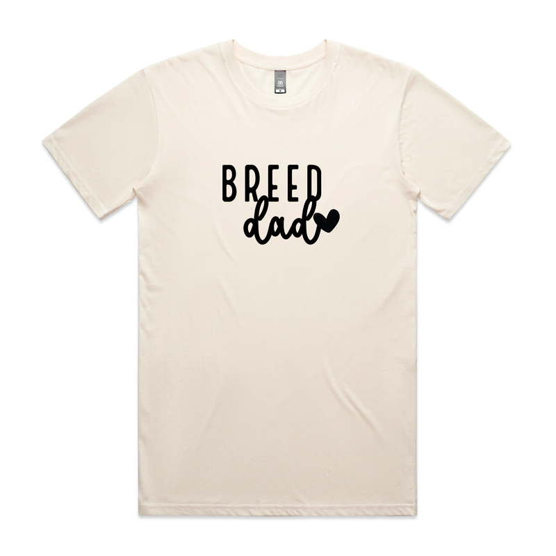 BLD LIFESTYLE CLUB TEE (Unisex Sizing): "Breed Dad" | Ecru (Digital Printing)