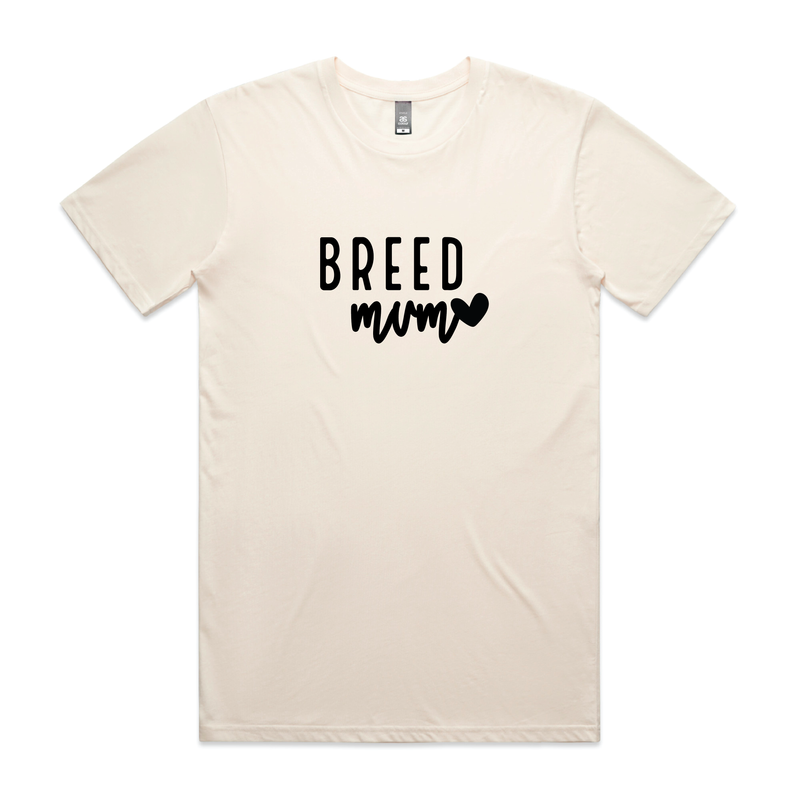 BLD LIFESTYLE CLUB TEE (Unisex Sizing): "Breed Mum" | Ecru (Digital Printing)