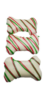DOG TREATS Huds and Toke Christmas Doggy Bones | Small | 3 Pces (Yoghurt Frosted)