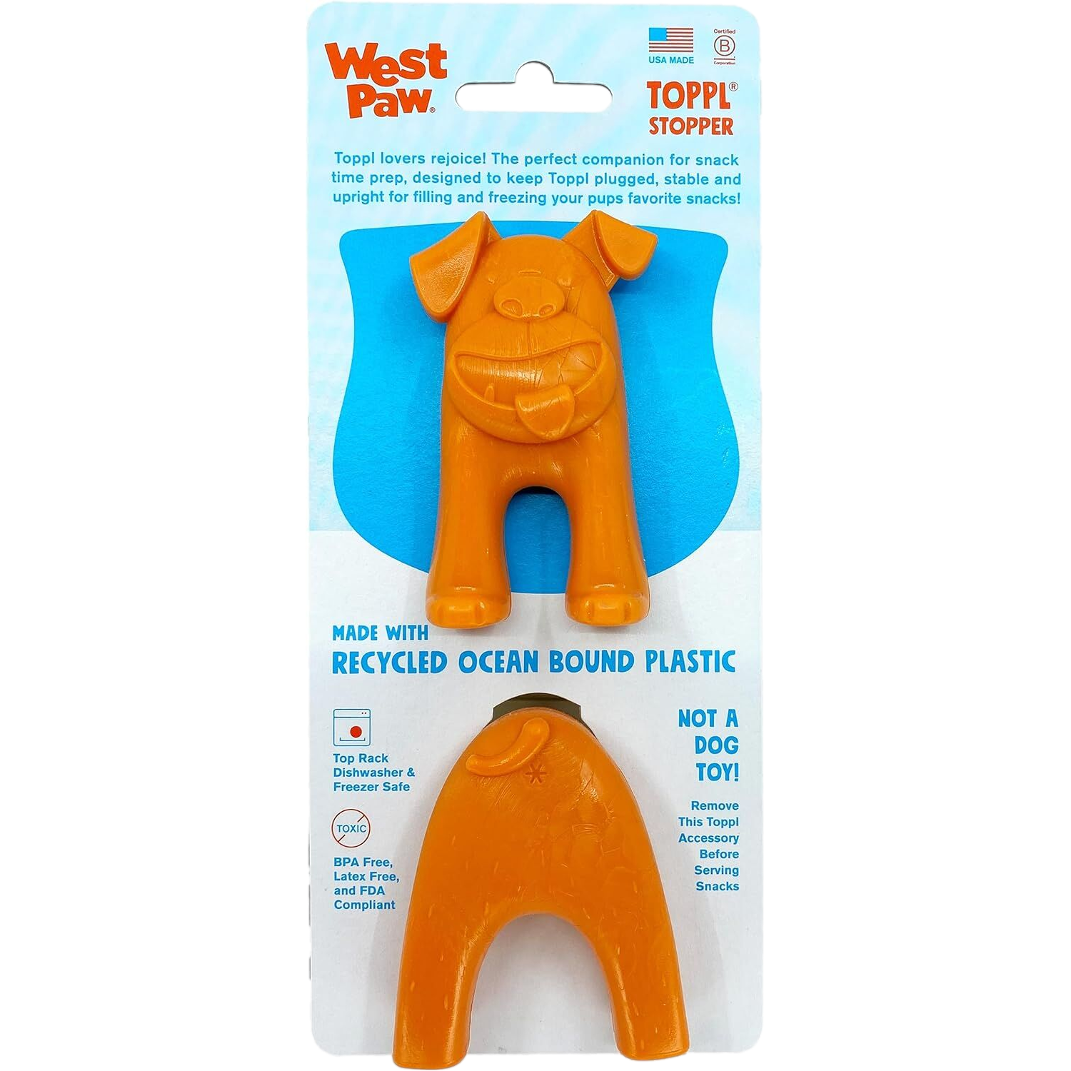 West Paw: Toppl Stopper - Tangerine