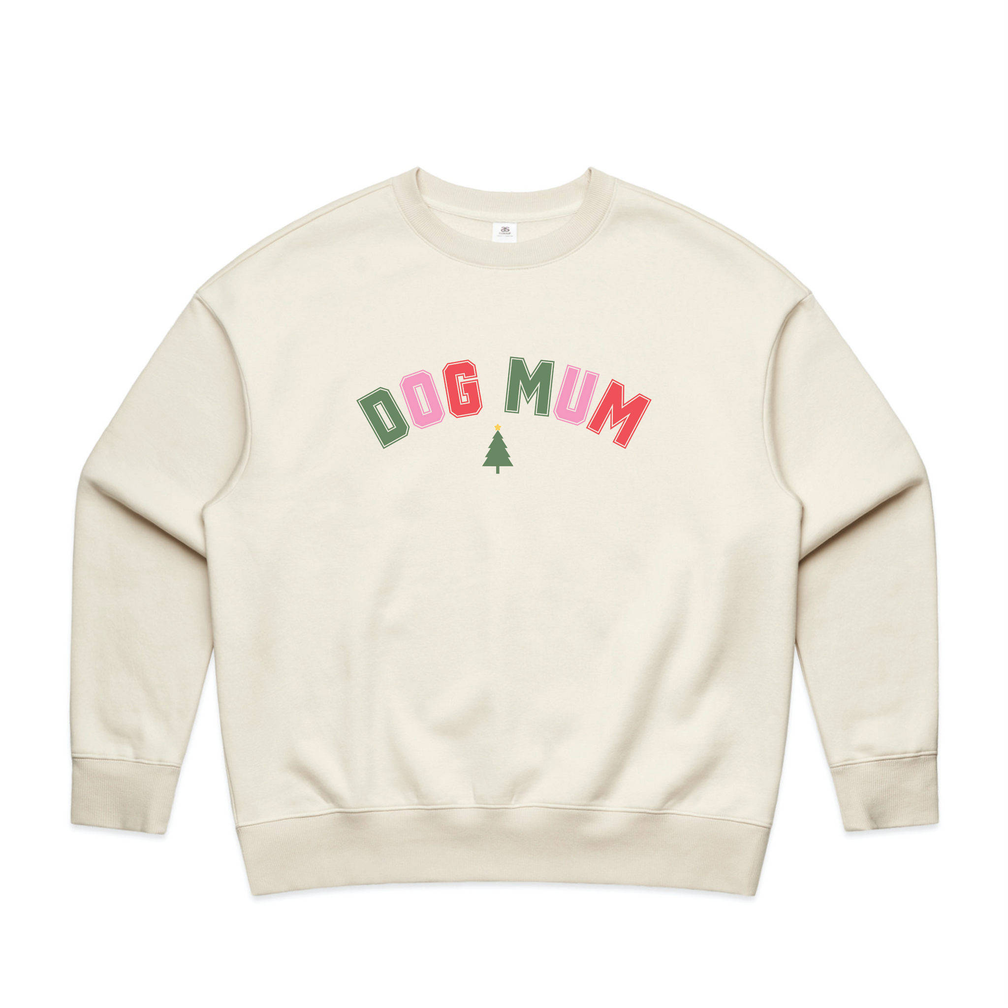 BLD LIFESTYLE CLUB CREW: "Christmas Dog Mum" | Ecru (Digital Printing)