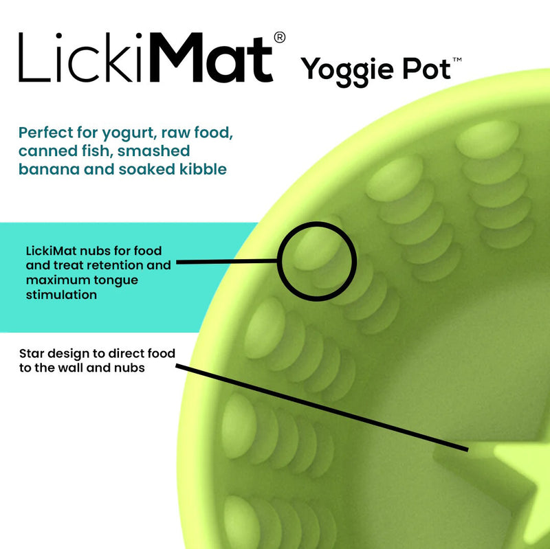 LICKIMAT: Yoggie Pot Slow Feeder Dog Bowl - Turquoise