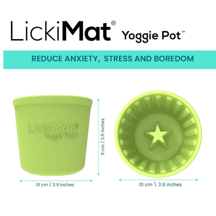 LICKIMAT: Yoggie Pot Slow Feeder Dog Bowl - Green