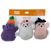 ZIPPY PAWS: Halloween Miniz 3pk: Sherpa Ghosts