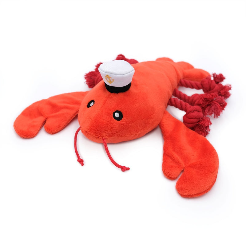 ZIPPY PAWS: Playful Pal Plush Squeaker Rop Dog Toy - Luca The Lobster (NEW)