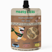 DOG TREATS | Meaty Licks: Peanut Butter Pouch 113g