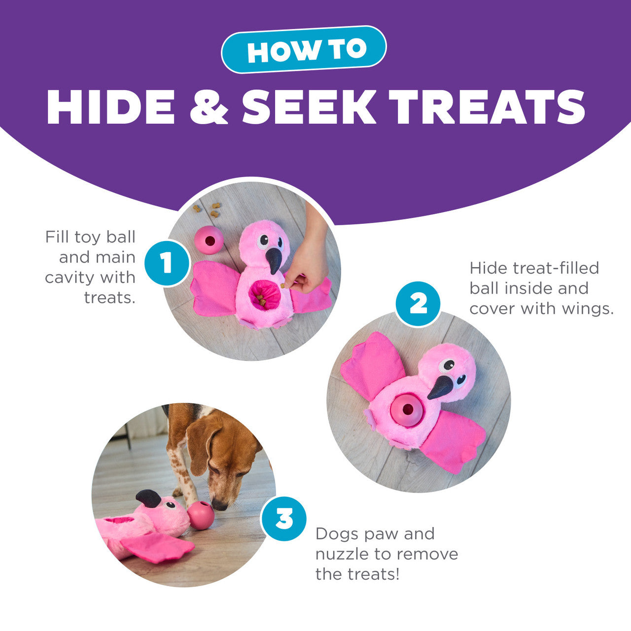 Outward Hound: Hide-Ablez Flamingo Dog Puzzle Toy (NEW)