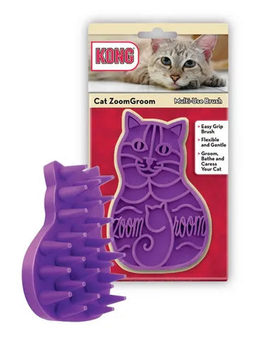 KONG: Zoomgroom Cat Brush - Purple
