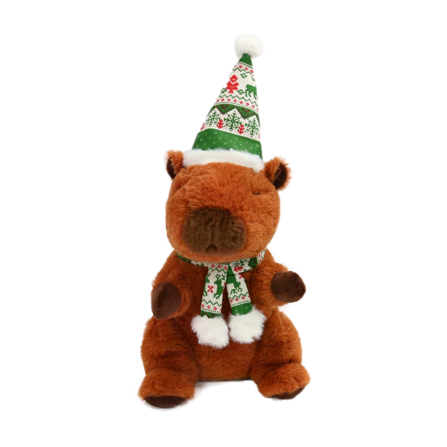 Patchworkpet: Capybara with Santa Hat 11"