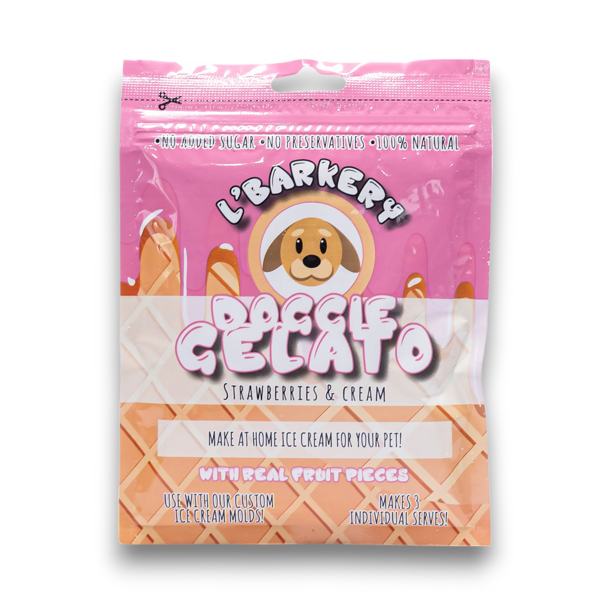 DOG TREATS L'Barkery: Doggy Gelato - Strawberry & Cream
