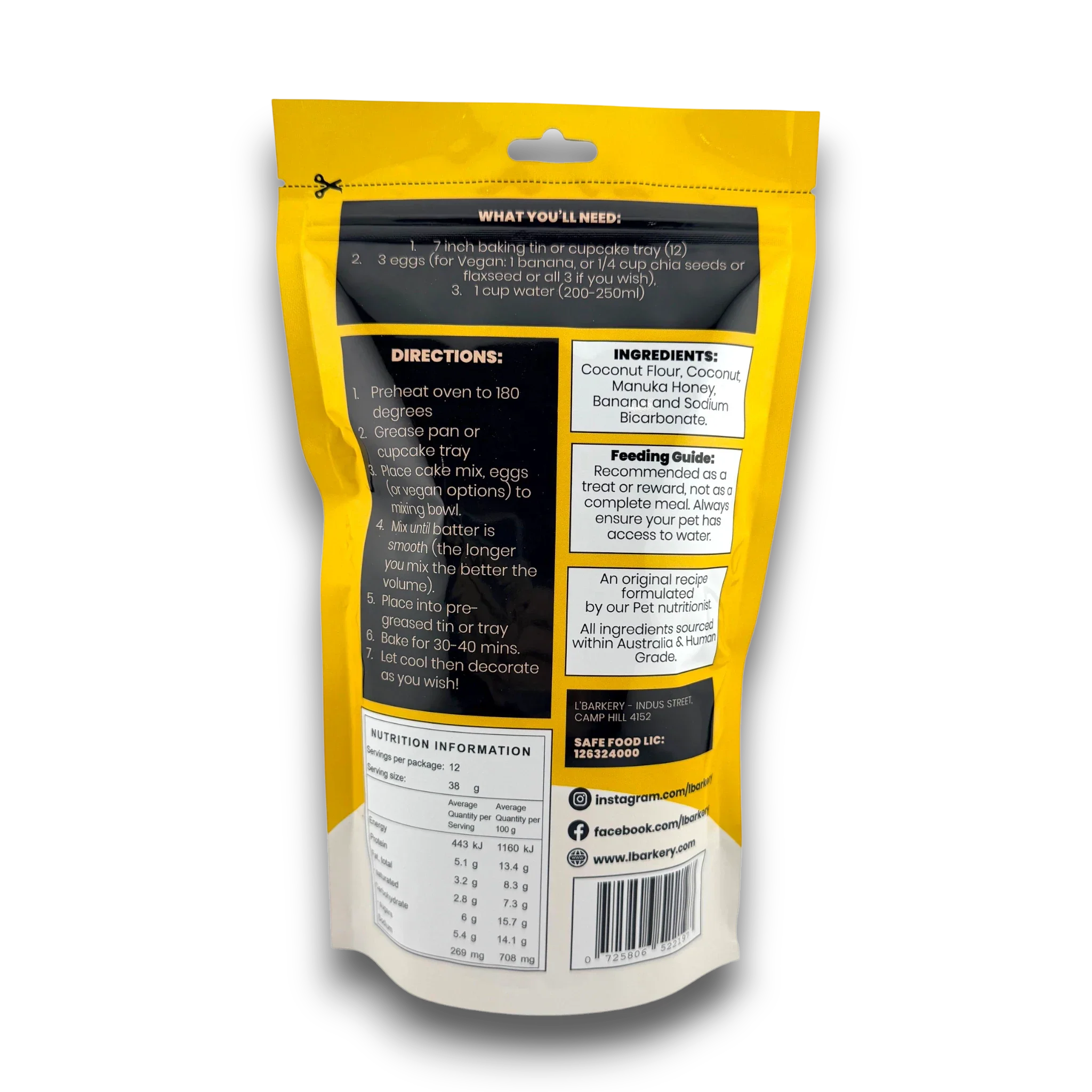 DOG TREATS L'Barkery: Banana Bread Mix