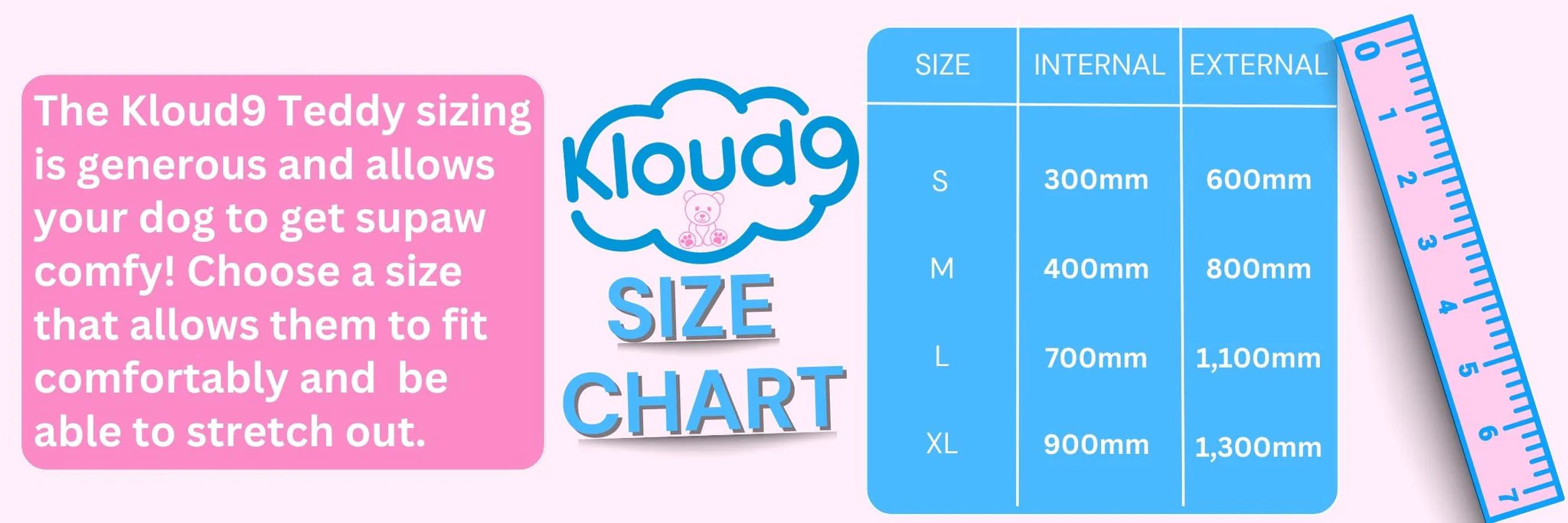 Kloud9 Teddy - Australia's Best Calming Dog Bed (Aus Made!): Pink / Large {FINAL SALE}