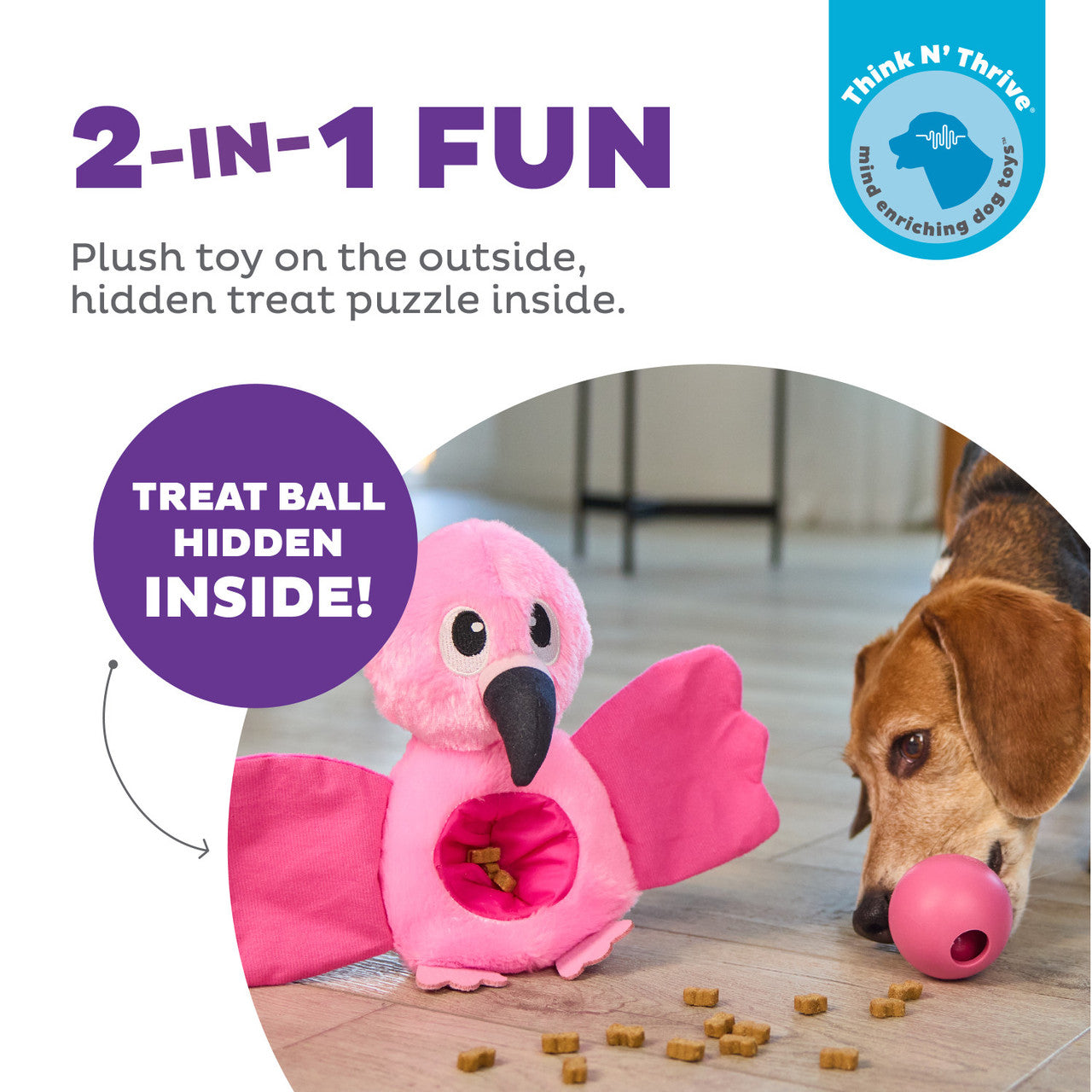 Outward Hound: Hide-Ablez Flamingo Dog Puzzle Toy (NEW)