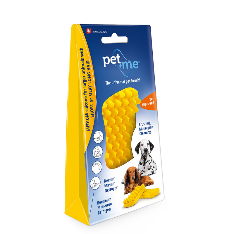 Pet & Me: Brush Yellow - Medium to Large Short Hair Dog