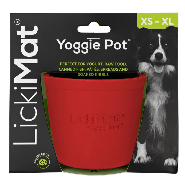 LICKIMAT: Yoggie Pot Slow Feeder Dog Bowl - Red
