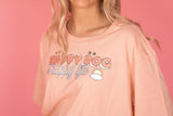 BLD LIFESTYLE CLUB TEE (Women's Sizing) (VARIOUS SIZES): "Happy Dog = Happy Life" | Peach (Digital Printing) {READY TO SHIP/FINAL SALE}