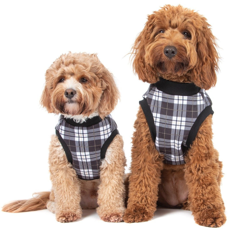 Dog Pyjamas for Small to Big Dogs Black Plaid