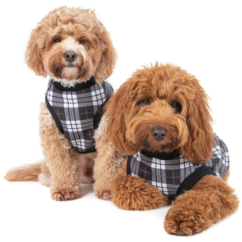 Dog Pyjamas for Small to Big Dogs Black Plaid