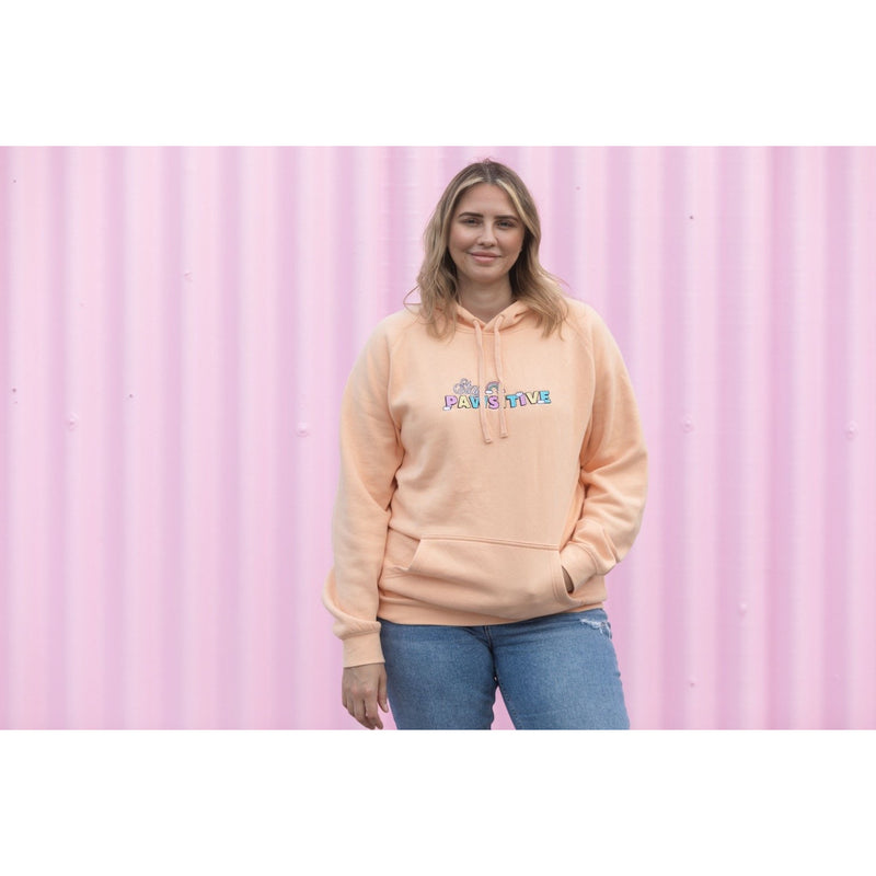 BLD LIFESTYLE CLUB HOODIE: "Stay Pawsitive" | Peach (Embroidery)