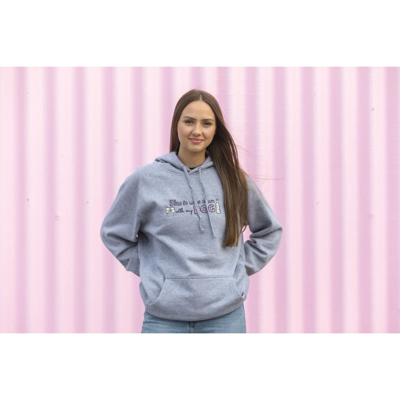 BLD LIFESTYLE CLUB HOODIE: "Time to Wine Down" | Peach (Embroidery)