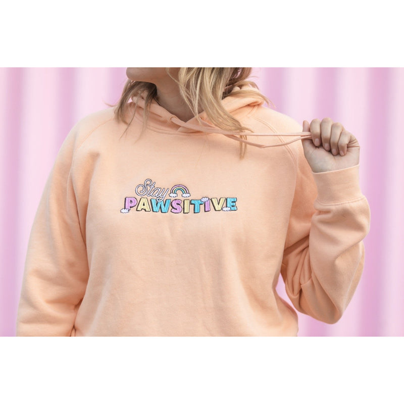 BLD LIFESTYLE CLUB HOODIE: "Stay Pawsitive" | Peach (Embroidery)