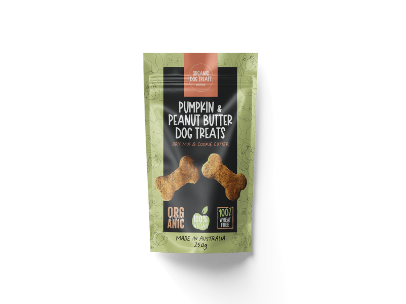 Organic Dog Treats: Organic Pumpkin & Peanut Butter Dog Treat Packet Mix