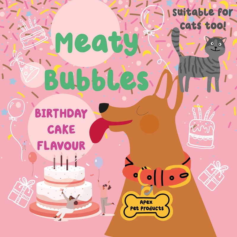 Meaty Bubbles: Birthday Cake Bubbles (150ml) (NEW)