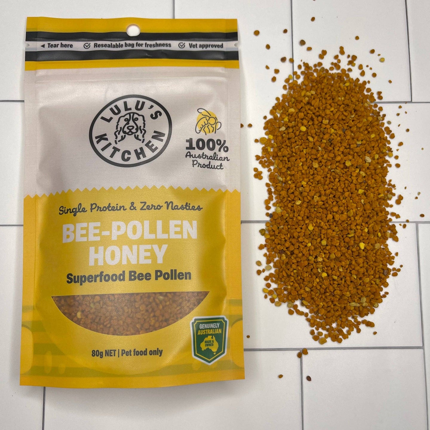 DOG MEAL TOPPER | Rover Pet Products: Meal Topper and Enhancer - Bee-Pollen Honey (80g)