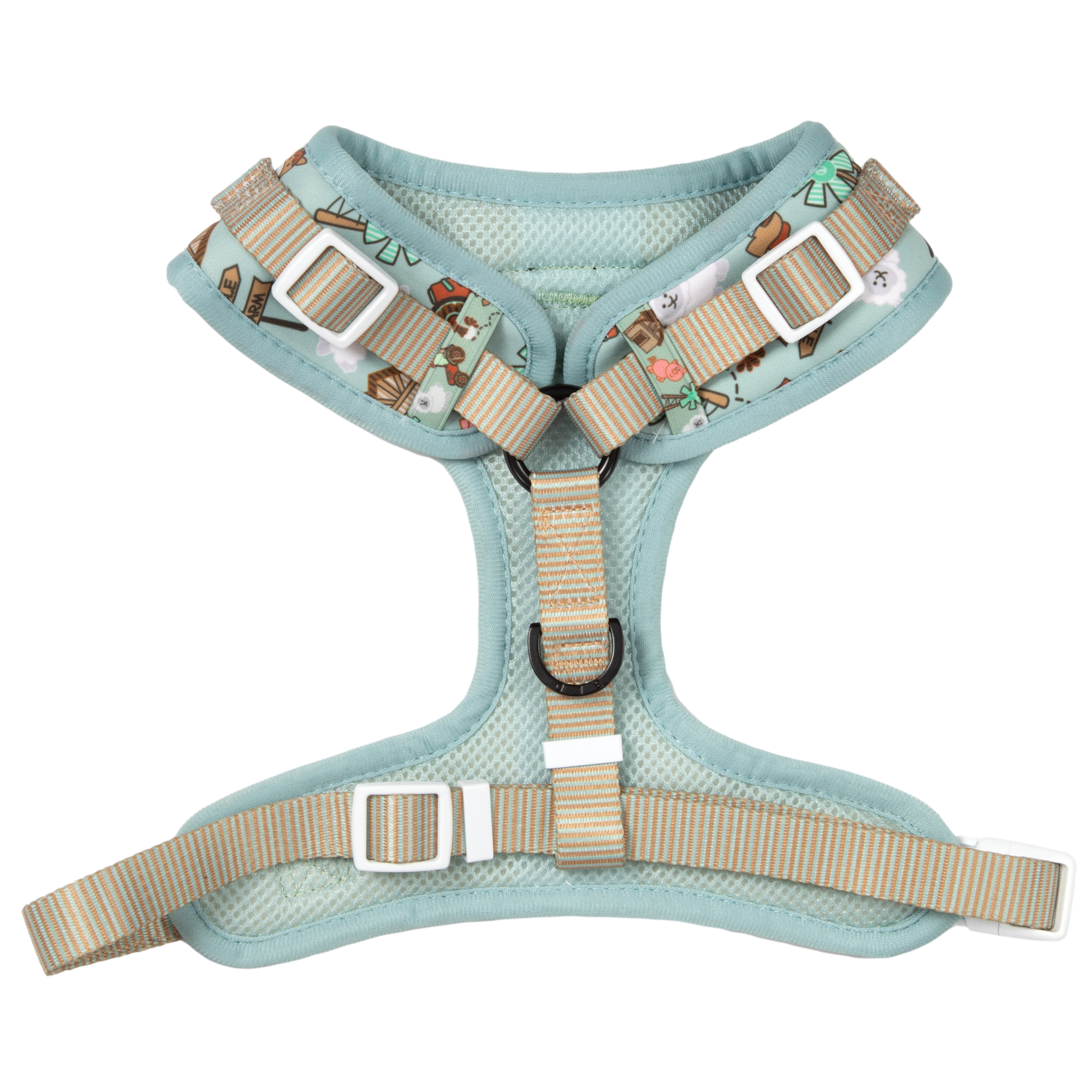 Adjustable Dog Harness Front D-Ring Barnyard Friends Animals Barn Farm Pig Tractor Windmill Stable Sheep