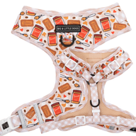 Adjustable Dog Harness Front D-Ring: Biscuit Latte Brown Biscoff Spread Nutty Caramel Lotus