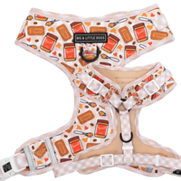 Adjustable Dog Harness Front D-Ring: Biscuit Latte Brown Biscoff Spread Nutty Caramel Lotus