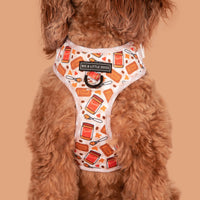 Adjustable Dog Harness Front D-Ring: Biscuit Latte Brown Biscoff Spread Nutty Caramel Lotus