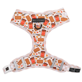 Adjustable Dog Harness Front D-Ring: Biscuit Latte Brown Biscoff Spread Nutty Caramel Lotus