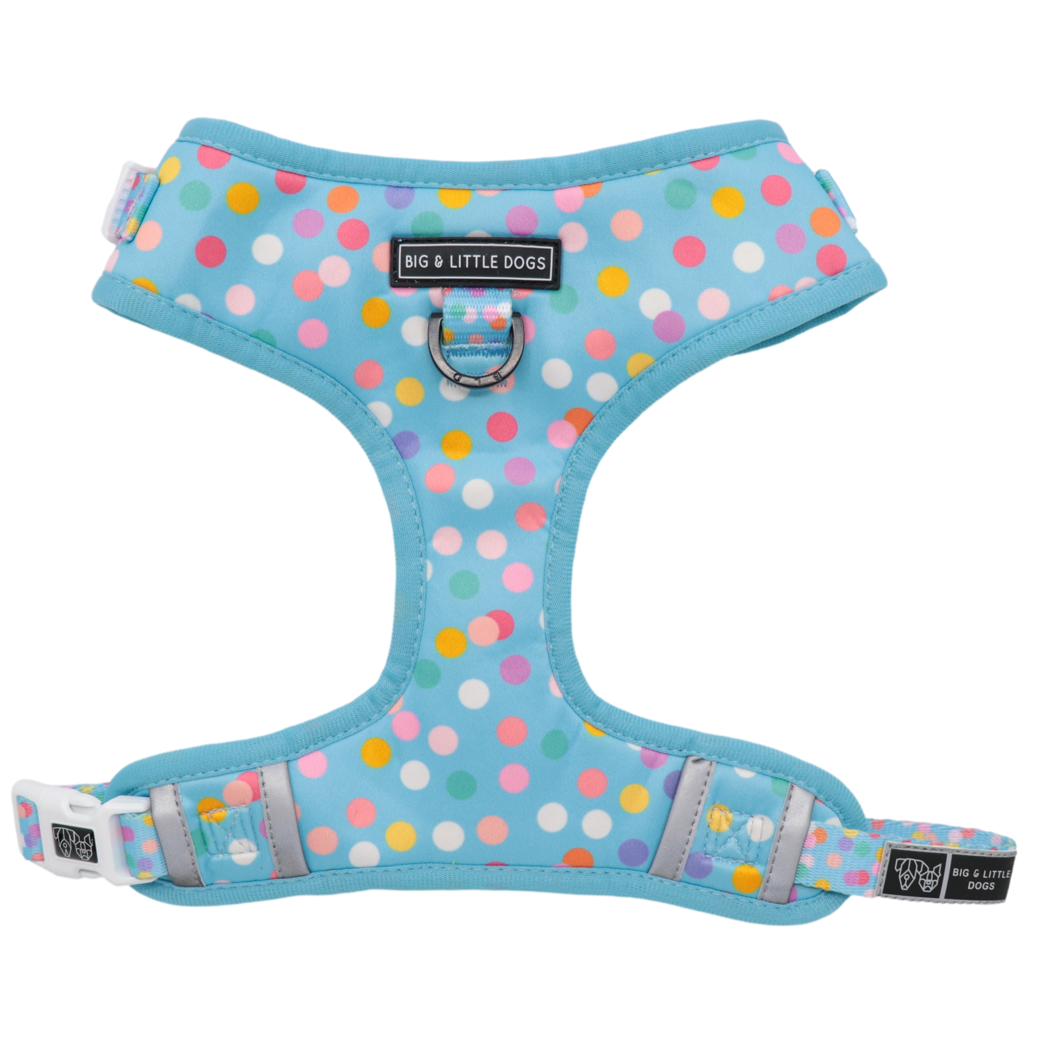 Adjustable Dog Harness Blue Confetti Birthday