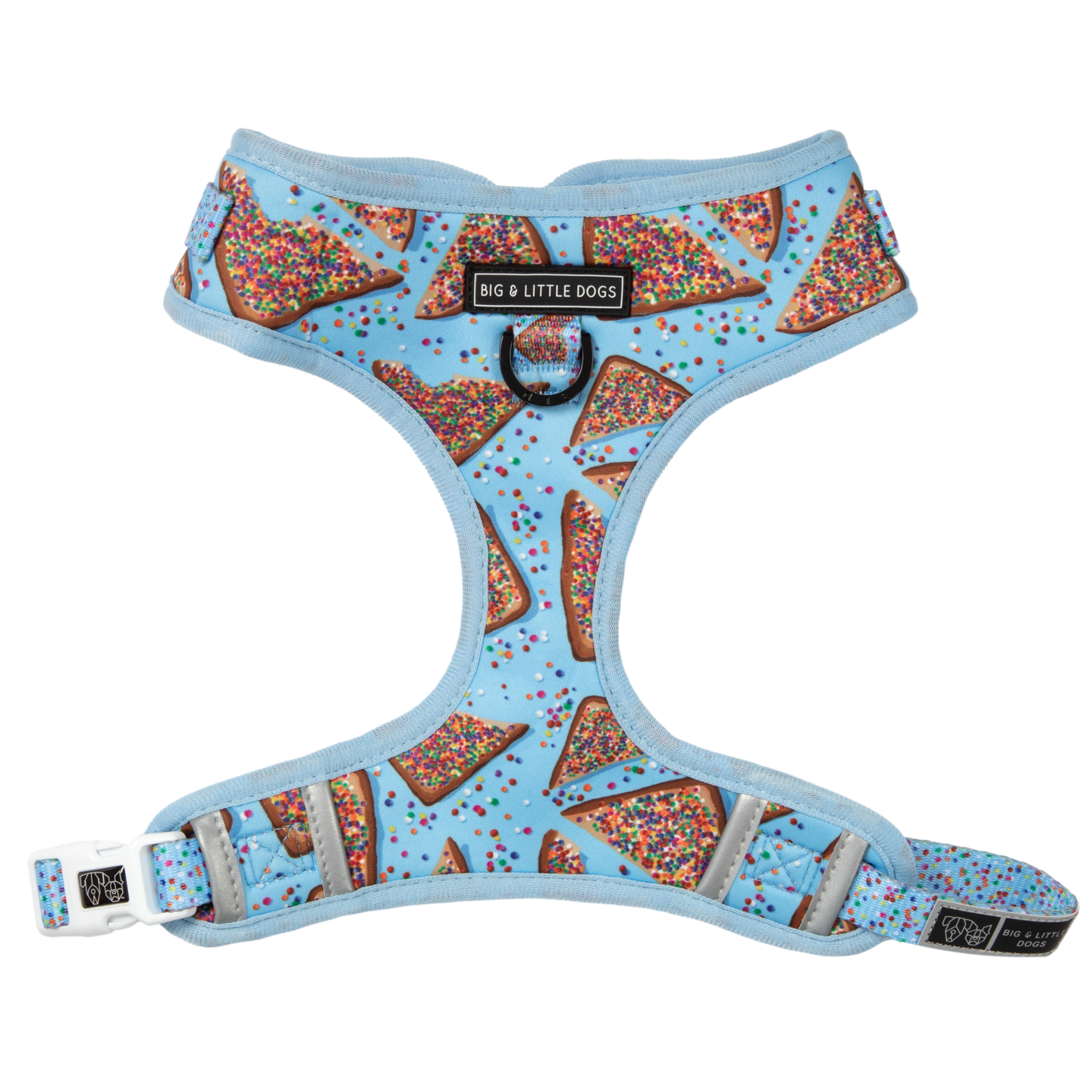 ADJUSTABLE DOG HARNESS: Blue Fairy Bread