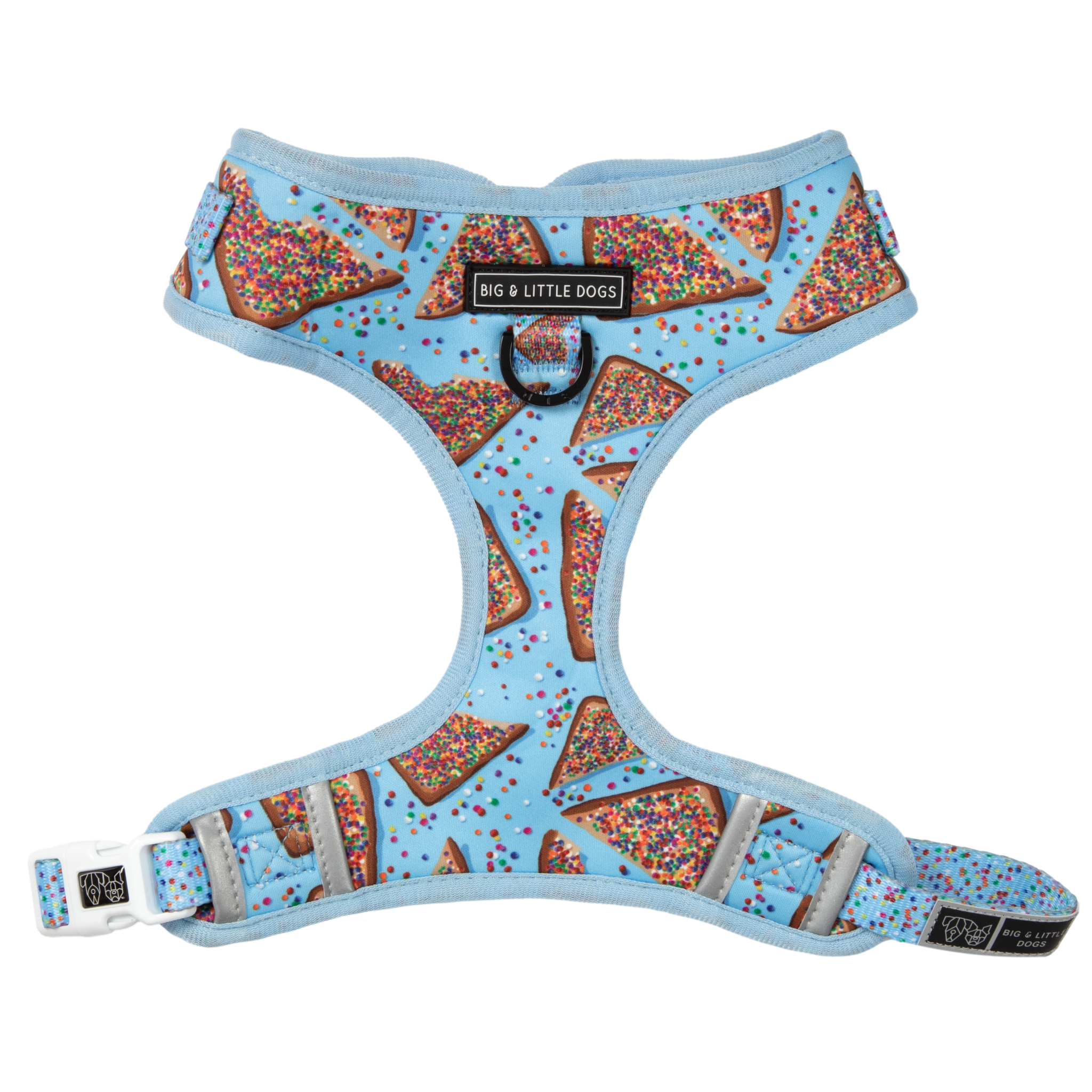 ADJUSTABLE DOG HARNESS: Blue Fairy Bread