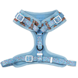 ADJUSTABLE DOG HARNESS: Blue Fairy Bread