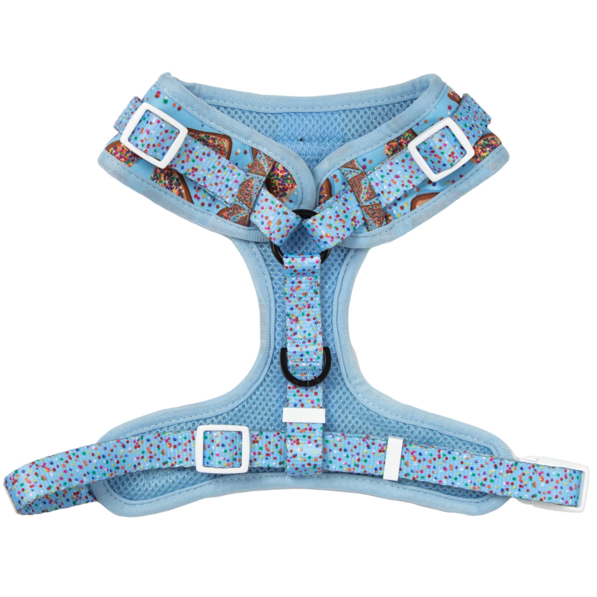 ADJUSTABLE DOG HARNESS: Blue Fairy Bread