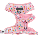 Adjustable Dog Harness Pink Confetti Birthday